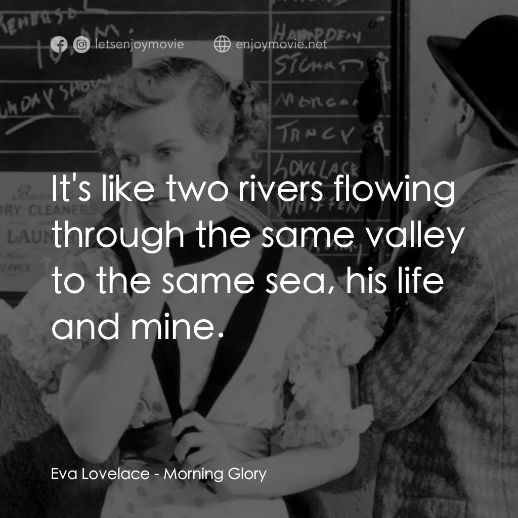 Eva Lovelace:  It's like two rivers flowing through the same valley to the same sea, his life and mine.
